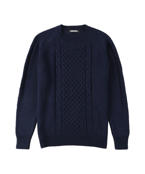 TANGRAM（タングラム）の「FISHERMAN KNIT（ニット/セーター・メンズ・アイボリー/ブラック/オリーブ/ネイビー・L/M/XL）」の4枚目の写真