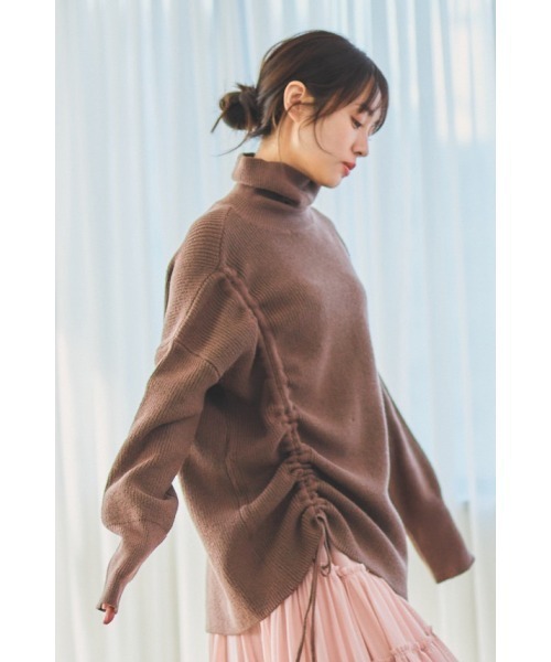 N WITH.（エヌウィズ）の「ドロストタートルニット（ニット/セーター・レディース・ブラウン/ホワイト/ブラック・FREE）」の10枚目の写真