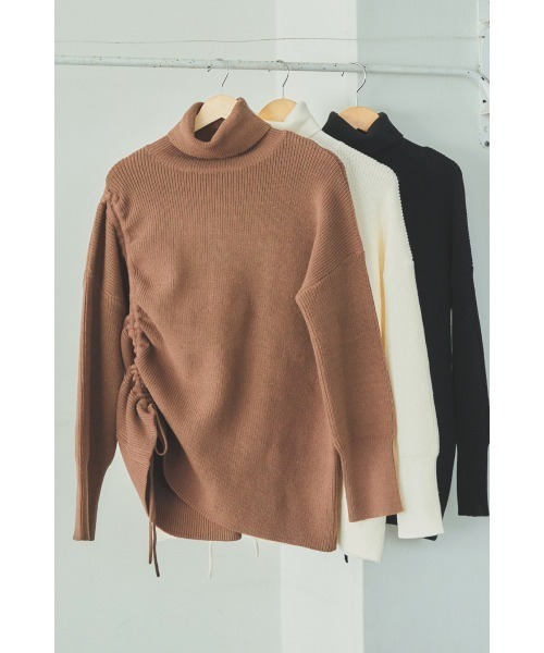 N WITH.（エヌウィズ）の「ドロストタートルニット（ニット/セーター・レディース・ブラウン/ホワイト/ブラック・FREE）」の22枚目の写真