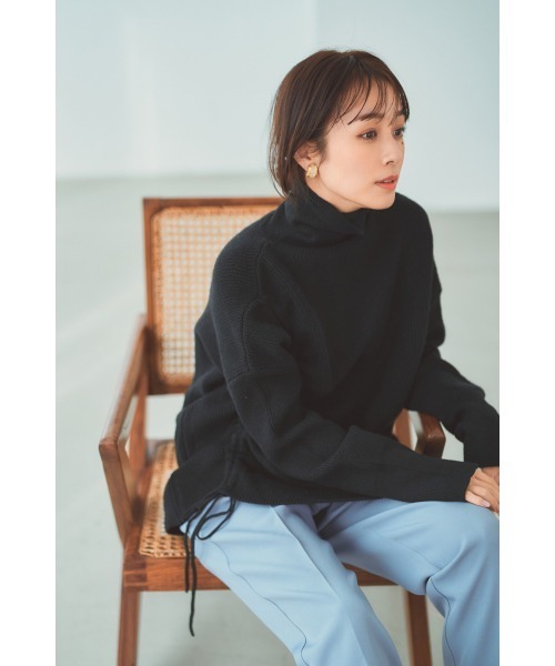 N WITH.（エヌウィズ）の「ドロストタートルニット（ニット/セーター・レディース・ブラウン/ホワイト/ブラック・FREE）」の8枚目の写真