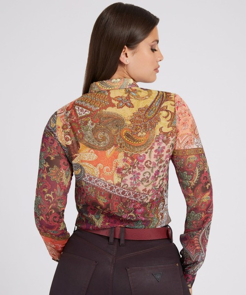 Guess（ゲス）の「Eco Clouis Sheer Printed Blouse（シャツ/ブラウス・レディース・その他・X-SMALL/MEDIUM/SMALL/LARGE）」の4枚目の写真