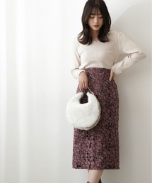 PROPORTION BODY DRESSING | フェイクスエードフラワーカットワークタイトスカート / 1212220021(スカート)