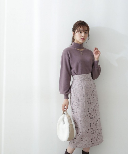 PROPORTION BODY DRESSING(プロポーションボディドレッシング)の「フェイクスエードフラワーカットワークタイトスカート / 1212220021(スカート・レディース・ブラウン/グレー/ダークグレー・MEDIUM/SMALL)」の13枚目の写真