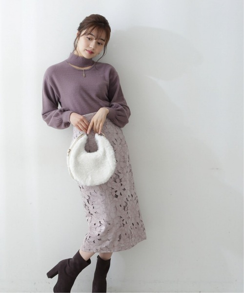 PROPORTION BODY DRESSING(プロポーションボディドレッシング)の「フェイクスエードフラワーカットワークタイトスカート / 1212220021(スカート・レディース・ブラウン/グレー/ダークグレー・MEDIUM/SMALL)」の11枚目の写真