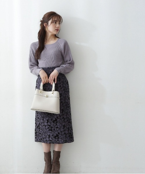 PROPORTION BODY DRESSING(プロポーションボディドレッシング)の「フェイクスエードフラワーカットワークタイトスカート / 1212220021(スカート・レディース・ブラウン/グレー/ダークグレー・MEDIUM/SMALL)」の16枚目の写真
