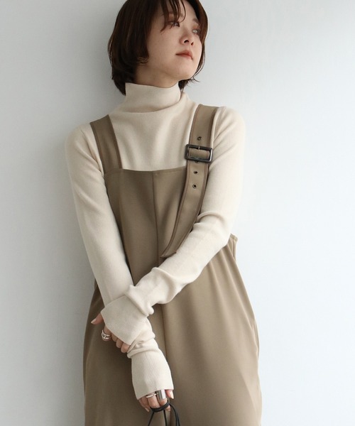 notch.（ノッチ）の「タートルネックロングスリーブニット（ニット/セーター・レディース・グリーン/ブラック/ブラウン/オフホワイト/パープル/オレンジ/ピンク・M）」の2枚目の写真