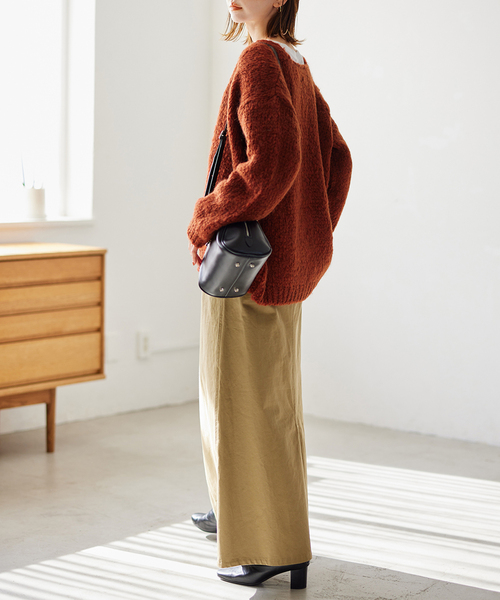 TRICOTS JEAN MARC(トリコットジーンマルク)の「《追加2》別注【TRICOTS JEANMARC】ボタン付きカーディガン(カーディガン/ボレロ・レディース・チャコールグレー/グレー/ブルー/オレンジ・FREE)」の9枚目の写真