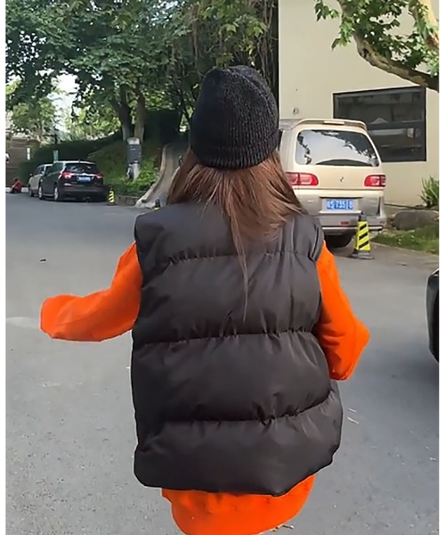 LOPASS（ロパス）の「エコダウンベスト（ダウンベスト・レディース・ライトブラウン/ブラック/アイボリー・M/L/XL/XX-LARGE）」の4枚目の写真