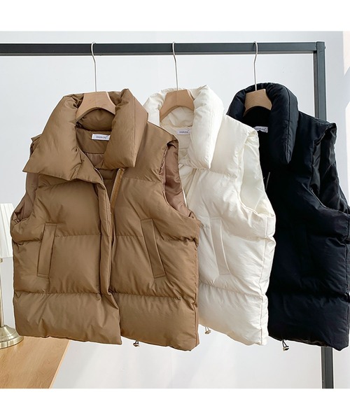 LOPASS（ロパス）の「エコダウンベスト（ダウンベスト・レディース・ライトブラウン/ブラック/アイボリー・M/L/XL/XX-LARGE）」の7枚目の写真