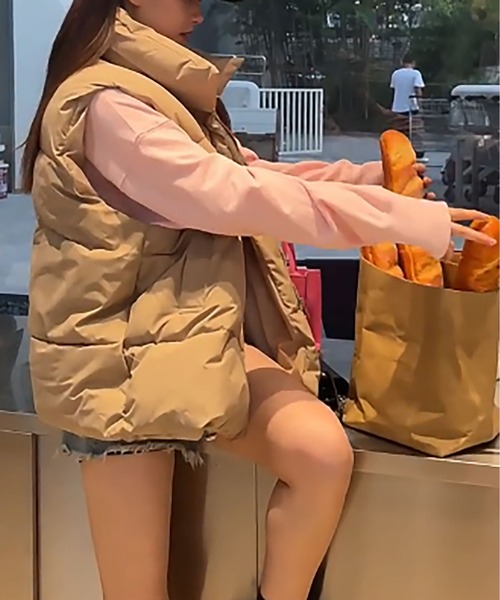 LOPASS（ロパス）の「エコダウンベスト（ダウンベスト・レディース・ライトブラウン/ブラック/アイボリー・M/L/XL/XX-LARGE）」の10枚目の写真