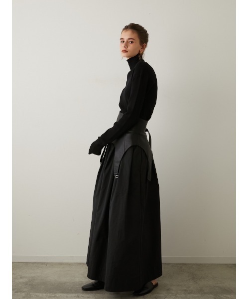 LA PEAU DE GEM（ラポドゥジェム）の「【LA PEAU DE GEM】4wayサッシュベルト付きボリュームスカート（スカート・レディース・ブラック・FREE）」の6枚目の写真