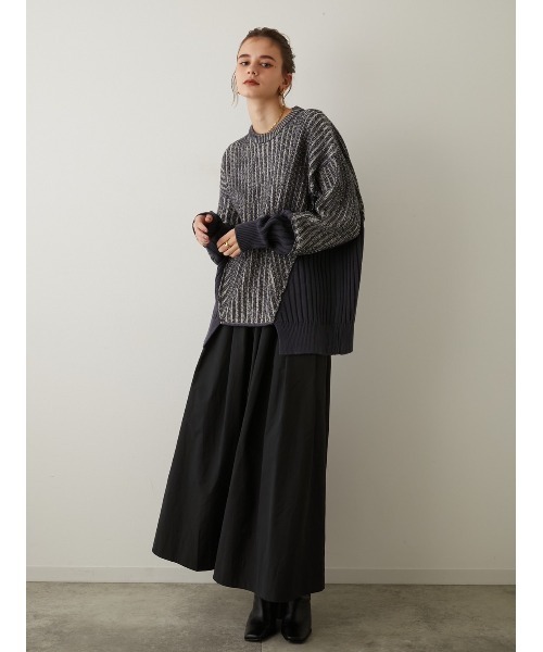 LA PEAU DE GEM（ラポドゥジェム）の「【LA PEAU DE GEM】4wayサッシュベルト付きボリュームスカート（スカート・レディース・ブラック・FREE）」の9枚目の写真