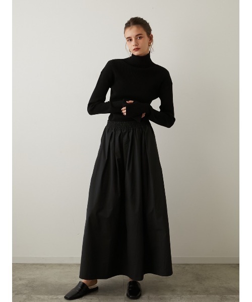 LA PEAU DE GEM（ラポドゥジェム）の「【LA PEAU DE GEM】4wayサッシュベルト付きボリュームスカート（スカート・レディース・ブラック・FREE）」の2枚目の写真