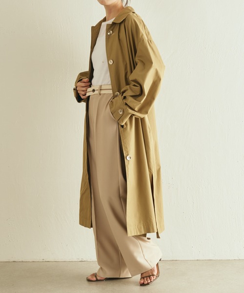 COLLAGE GALLARDAGALANTE（コラージュガリャルダガランテ）の「ステンカラーコート（ステンカラーコート・レディース・グリーン/アイボリー・FREE）」の21枚目の写真
