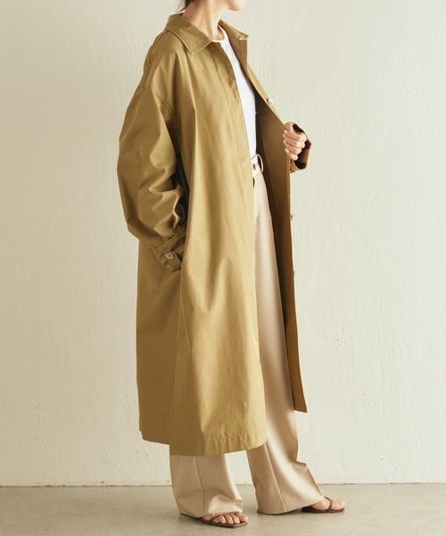 COLLAGE GALLARDAGALANTE（コラージュガリャルダガランテ）の「ステンカラーコート（ステンカラーコート・レディース・グリーン/アイボリー・FREE）」の4枚目の写真