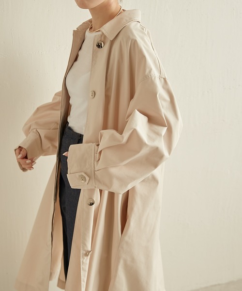 COLLAGE GALLARDAGALANTE（コラージュガリャルダガランテ）の「ステンカラーコート（ステンカラーコート・レディース・グリーン/アイボリー・FREE）」の14枚目の写真