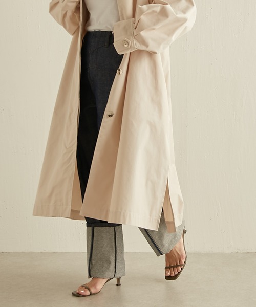 COLLAGE GALLARDAGALANTE（コラージュガリャルダガランテ）の「ステンカラーコート（ステンカラーコート・レディース・グリーン/アイボリー・FREE）」の13枚目の写真