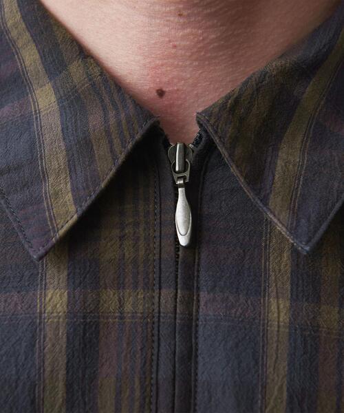 Bumpy Zip Steven Alan(スティーブンアラン)の「<Steven Alan> BUMPY CHK ZIP PULL/OVER SHIRT ...