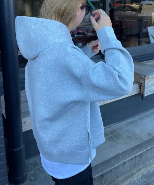 Doux archives（ドゥアルシーヴ）の「23SS［ＷＥＢ限定］ボンディングパーカー×ロングＴシャツ（パーカー・レディース・ブラック/グレー/サックスブルー/クリーム・FREE）」の10枚目の写真