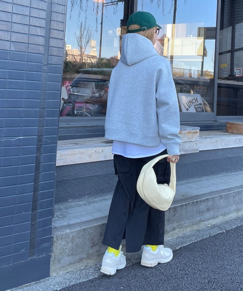 Doux archives（ドゥアルシーヴ）の「23SS［ＷＥＢ限定］ボンディングパーカー×ロングＴシャツ（パーカー・レディース・ブラック/グレー/サックスブルー/クリーム・FREE）」の11枚目の写真