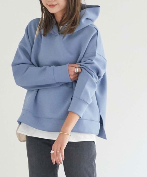 Doux archives（ドゥアルシーヴ）の「23SS［ＷＥＢ限定］ボンディングパーカー×ロングＴシャツ（パーカー・レディース・ブラック/グレー/サックスブルー/クリーム・FREE）」の16枚目の写真