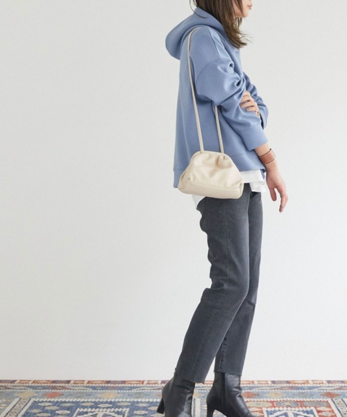 Doux archives（ドゥアルシーヴ）の「23SS［ＷＥＢ限定］ボンディングパーカー×ロングＴシャツ（パーカー・レディース・ブラック/グレー/サックスブルー/クリーム・FREE）」の17枚目の写真