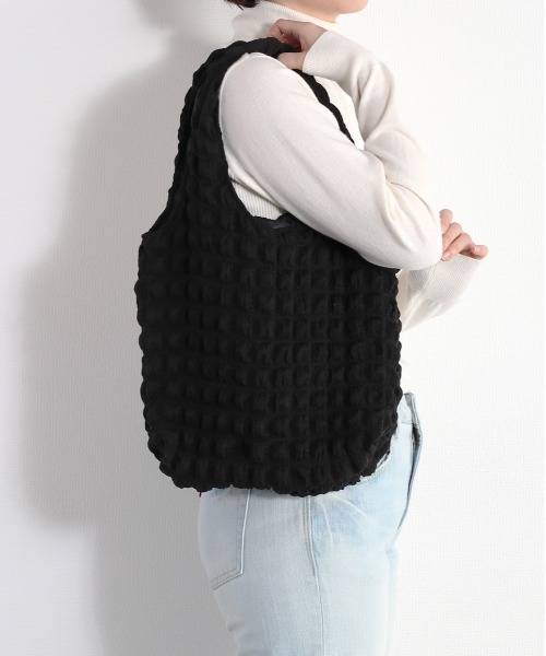 cepo（セポ）の「ポコポコトートバッグ（トートバッグ・レディース・オフホワイト/ブラック/イエロー・FREE）」の2枚目の写真