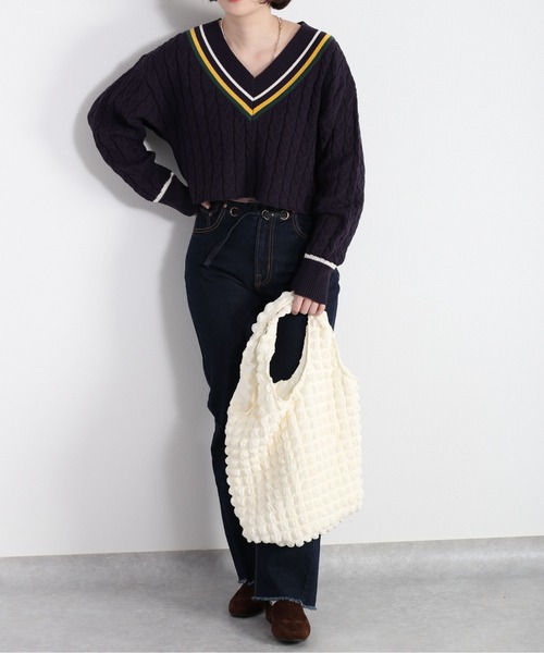 cepo（セポ）の「ポコポコトートバッグ（トートバッグ・レディース・オフホワイト/ブラック/イエロー・FREE）」の10枚目の写真