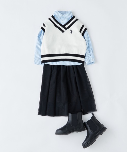 CIAOPANIC TYPY（チャオパニックティピー）の「【KIDS】Wチュールスカート（スカート・キッズ・ブラック/アイボリー・S/M/L/XL/XXL）」の5枚目の写真