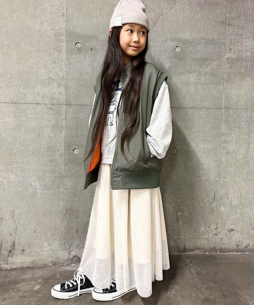 【入手困難カラー】bibiy風チュールスカート CIAOPANIC TYPY（チャオパニックティピー）の「【KIDS】Wチュール