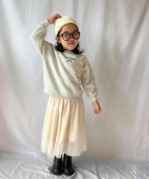 CIAOPANIC TYPY（チャオパニックティピー）の「【KIDS】Wチュールスカート（スカート・キッズ・ブラック/アイボリー・S/M/L/XL/XXL）」の6枚目の写真