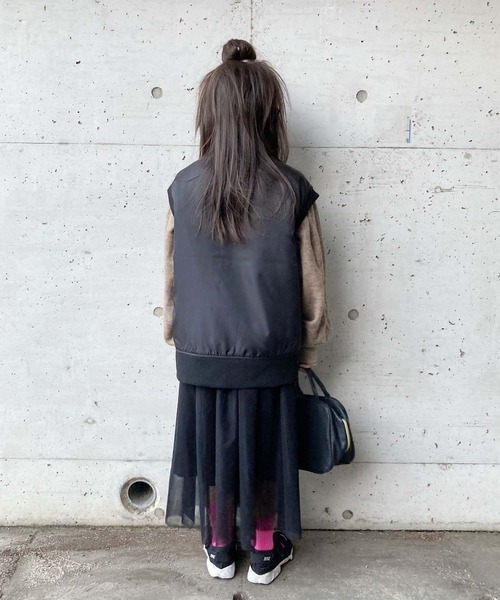 CIAOPANIC TYPY（チャオパニックティピー）の「【KIDS】Wチュールスカート（スカート・キッズ・ブラック/アイボリー・S/M/L/XL/XXL）」の14枚目の写真