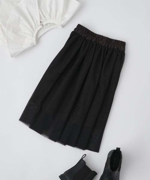 CIAOPANIC TYPY（チャオパニックティピー）の「【KIDS】Wチュールスカート（スカート・キッズ・ブラック/アイボリー・S/M/L/XL/XXL）」の19枚目の写真