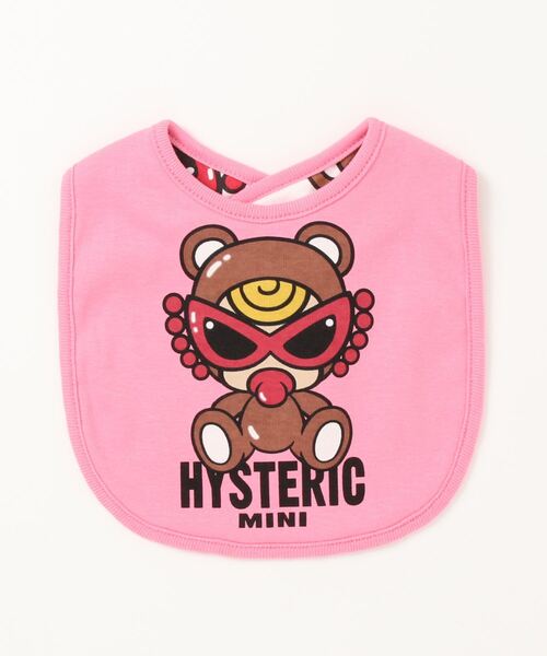 HYSTERIC MINI(ヒステリックミニ)の「MY FIRST HYSTERIC TEDDYMINIRVスタイ(スタイ/よだれかけ・キッズ・ホワイト/ブラック/ピンク・FREE)」の9枚目の写真
