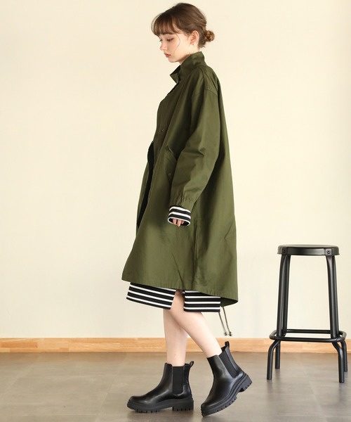 aity（アイティ）の「スタンドモッズコート（モッズコート・レディース・ベージュ/カーキ・M）」の3枚目の写真