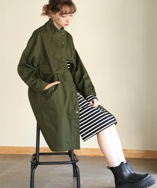 aity（アイティ）の「スタンドモッズコート（モッズコート・レディース・ベージュ/カーキ・M）」の8枚目の写真