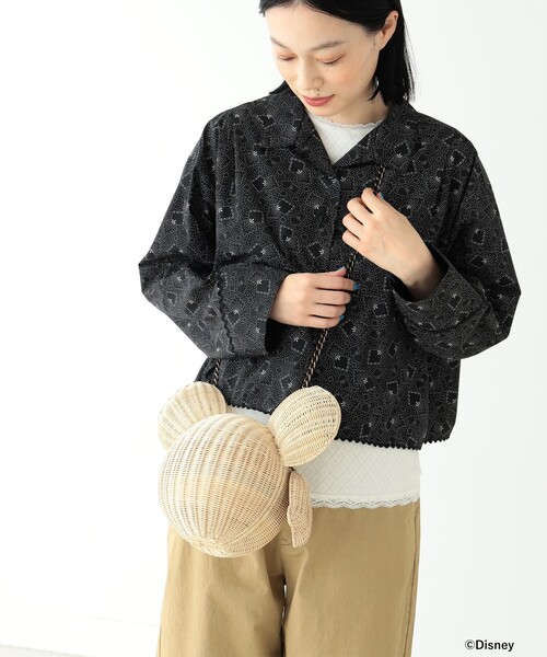 BEAMS BOY（ビームスボーイ）の「BEAMS BOY 25th別注 / Disney Rattan Bascket（かごバッグ・レディース・ナチュラル/ブラック・FREE）」の5枚目の写真