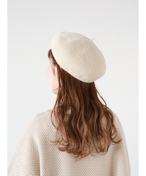 ehka sopo（エヘカソポ）の「ベレー帽（ハット・レディース・ブラック/ベージュ/キナリ・ﾌﾘ-）」の2枚目の写真