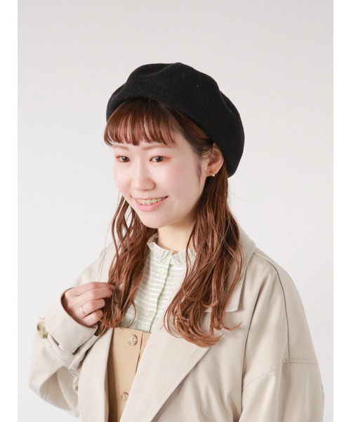 ehka sopo（エヘカソポ）の「ベレー帽（ハット・レディース・ブラック/ベージュ/キナリ・ﾌﾘ-）」の20枚目の写真