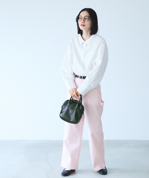 Chaco closet(チャコ クローゼット)の「ハイウエストカラーペインターパンツ(デニムパンツ・レディース・アイボリー/ライトピンク/インディゴブルー/ブラック/カーキ・S/M/L)」の17枚目の写真