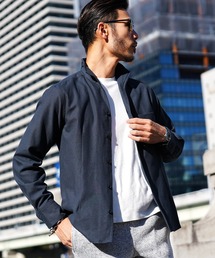 roshell | ワイヤー襟イタリアンカラー オックスフォード長袖シャツ(シャツ/ブラウス)