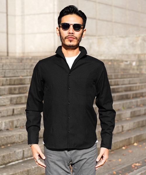 roshell(ロシェル)の「ワイヤー襟イタリアンカラー オックスフォード長袖シャツ(シャツ/ブラウス・メンズ・ホワイト/ブラック/ネイビー・MEDIUM/LARGE/X-LARGE)」の10枚目の写真