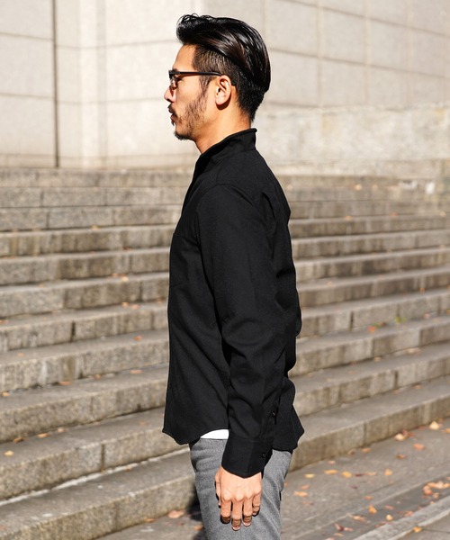 roshell(ロシェル)の「ワイヤー襟イタリアンカラー オックスフォード長袖シャツ(シャツ/ブラウス・メンズ・ホワイト/ブラック/ネイビー・MEDIUM/LARGE/X-LARGE)」の11枚目の写真