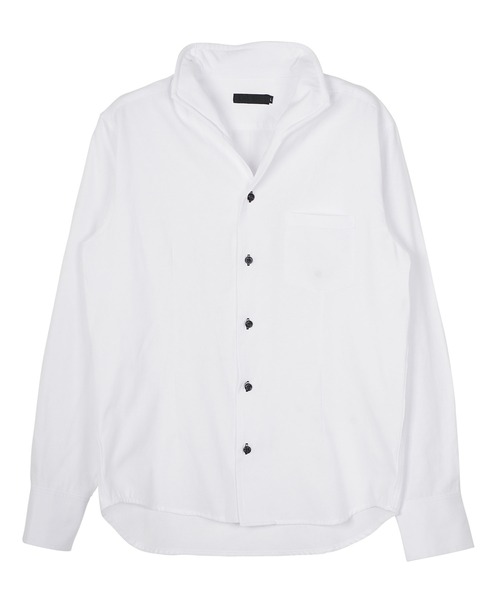 roshell(ロシェル)の「ワイヤー襟イタリアンカラー オックスフォード長袖シャツ(シャツ/ブラウス・メンズ・ホワイト/ブラック/ネイビー・MEDIUM/LARGE/X-LARGE)」の4枚目の写真