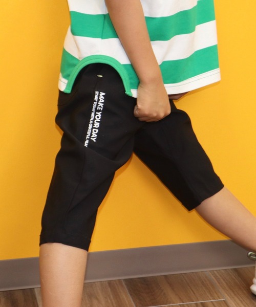 MAKE YOUR DAY(メイクユアデイ)の「スーパーストレッチ6分丈パンツ■80~140cm(その他パンツ・キッズ・ブラック/カーキ/アイボリー/ベージュ・80/90/100/110/120/130/140)」の1枚目の写真