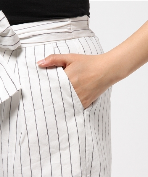 one after another NICE CLAUP（ワンアフターアナザーナイスクラップ）の「【non-no8月号掲載 ナイスクラップ】ガウチョパンツ（その他パンツ・レディース・オフホワイト/カーキ/インディゴブルー/ストライプ・FREE）」の9枚目の写真