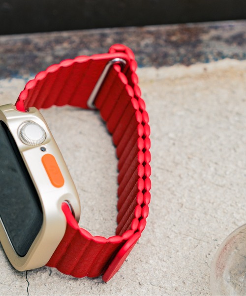 zandy(ズィーアンドワイ)の「zandy/ズィー・アンド・ワイ / Apple Watch マグネット PUレザーループバンド【レザーループ】 アップルウォッチベルト //// leather10(デジタル腕時計・メンズ・ホワイト/ブラック/ダークブラウン/ベージュ/ブラウン/グレー/レッド/イエロー/オレンジ/ブルー/グリーン・S/M)」の10枚目の写真