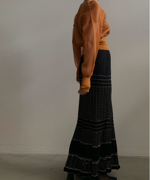 Ameri(アメリ)の「2WAY SHEER COMPACT KNIT CARDIGAN(カーディガン/ボレロ・レディース・ブラック/オレンジ/グリーン系その他・FREE)」の13枚目の写真