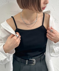 セール】【SALON by Chico】チュールデザインドッキングペプラムロンT