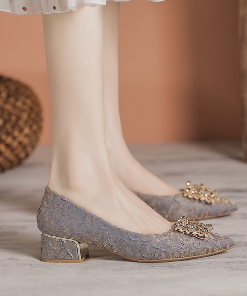 Burner（バーナー）の「【OKUOKU　0909】フラワービジュー ポインテッドトゥパンプス oku-shoes-682999725140-59 U（パンプス・レディース・ベージュ/ブラック/グレー・36/37/38/35/40/39）」の10枚目の写真